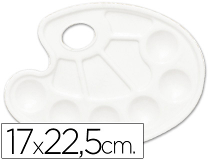PALETA PLASTICO LIDERPAPEL OVALADA 10 HUECOS DIESTROS TAMAO 17X22,5CM